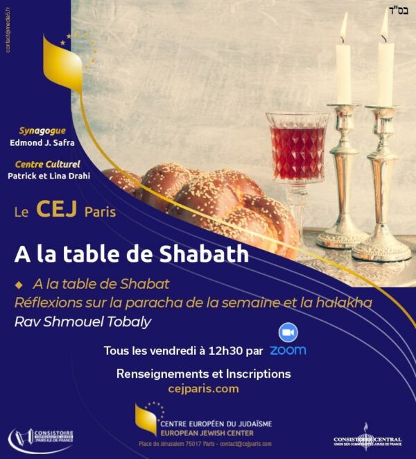 À la table de Shabbat Paracha Korah Centre Européen du Judaïsme