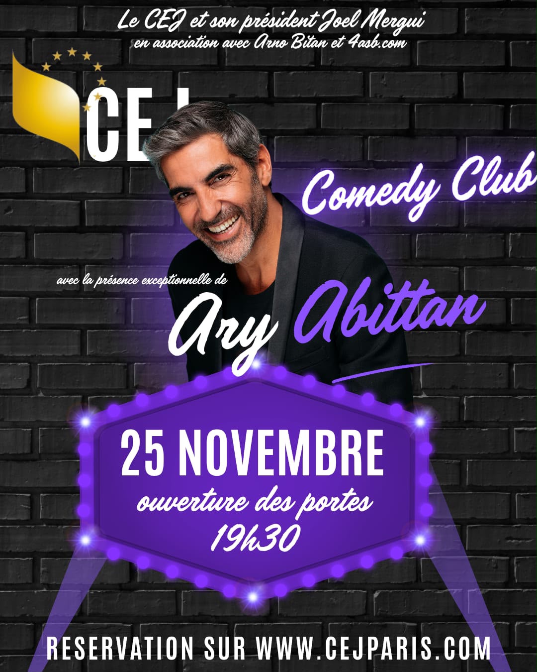 CEJ Comedy Club – Soirée exceptionnelle avec Ary Abittan