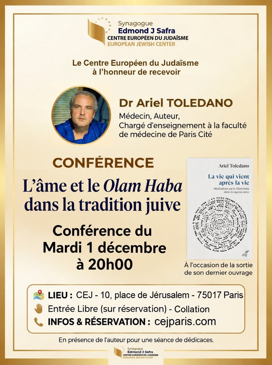 L’âme et le Olam Haba – Conférence du Dr Ariel Toledano